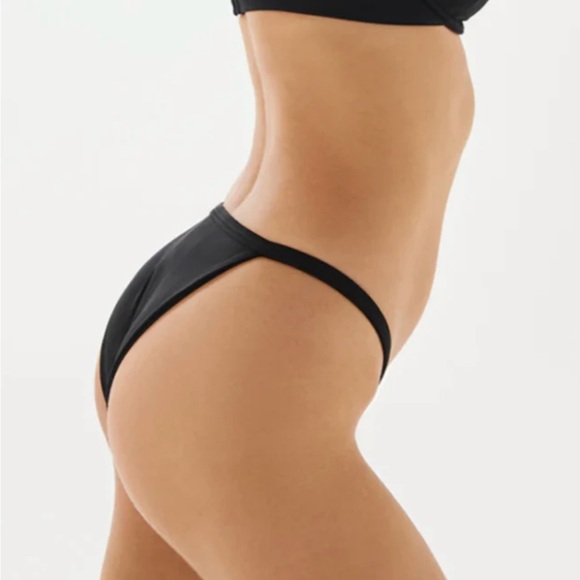 Form and Fold The Bare String Bikini Bottom Black - Picture 3 of 4